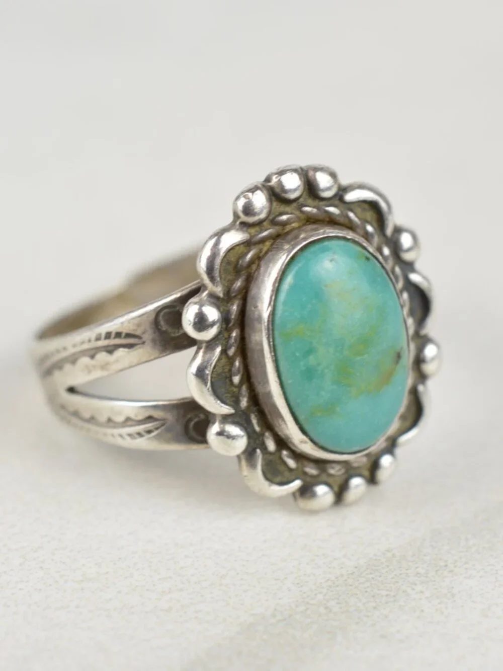 Vintage Bell Trading Post Sterling Silver Turquoise Ring Size 5 Southwestern